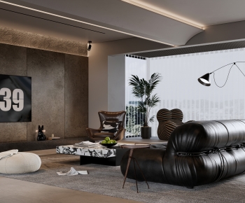 Modern Wabi-sabi Style A Living Room-ID:942311052