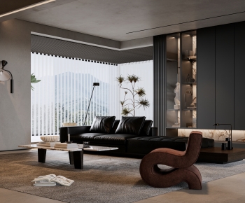 Modern Wabi-sabi Style A Living Room-ID:189878942