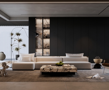 Modern Wabi-sabi Style A Living Room-ID:628664979