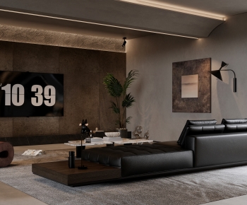 Modern Wabi-sabi Style A Living Room-ID:125741009