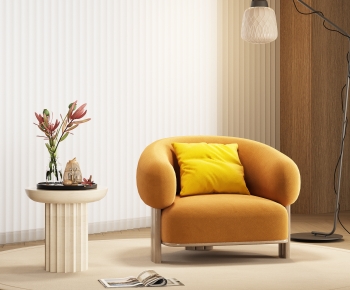 现代黄色休闲单人沙发-ID:596241004