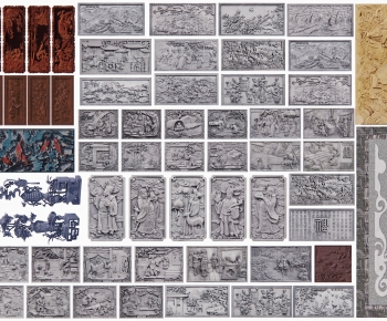 中式浮雕景墙 壁刻画-ID:358113058
