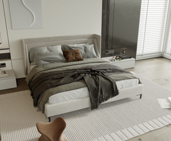 Modern Double Bed-ID:768862961