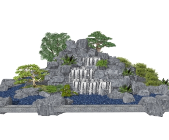Chinese Style Rockery Waterscape-ID:612945088