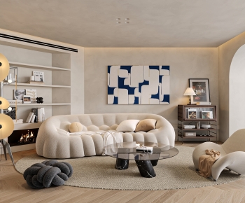 Modern Wabi-sabi Style A Living Room-ID:556310895