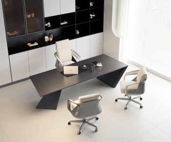 Modern Office Desk And Chair-ID:733190061