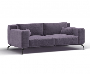 现代紫色双人沙发-ID:459482911