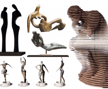 现代抽象人物雕塑组合-ID:220905073