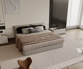 Modern Double Bed-ID:509835009
