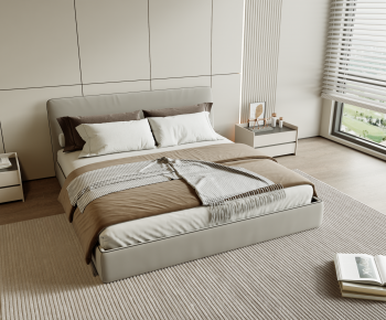 Modern Double Bed-ID:828979011