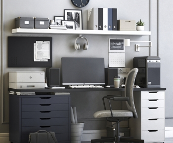 Modern Office Desk And Chair-ID:612469918