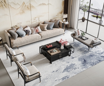 New Chinese Style Sofa Combination-ID:865569168