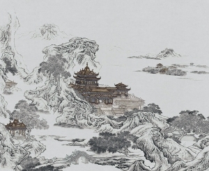 中式新中式壁纸壁画-ID:5833152