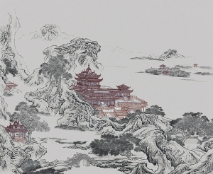 中式新中式壁纸壁画-ID:263876916