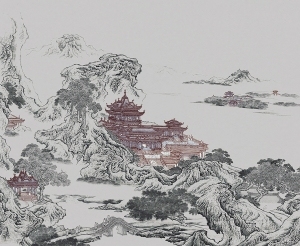中式新中式壁纸壁画-ID:5833155