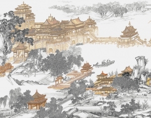 中式新中式壁纸壁画-ID:5833188