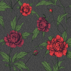 新中式花艺壁纸壁画-ID:316595085
