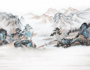 中式新中式壁纸壁画-ID:735069043