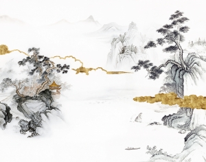 中式新中式壁纸壁画-ID:704419682