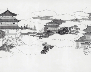 中式新中式壁纸壁画-ID:521908045