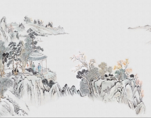 中式新中式壁纸壁画-ID:592405083
