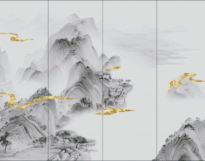 中式新中式壁纸壁画-ID:907115947