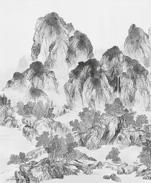 中式新中式壁纸壁画-ID:971862087