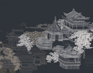 中式新中式壁纸壁画-ID:100290881
