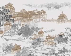 中式新中式壁纸壁画-ID:5832817