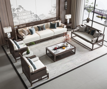 New Chinese Style Sofa Combination-ID:768559034