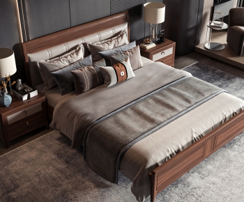Modern Double Bed-ID:923670051