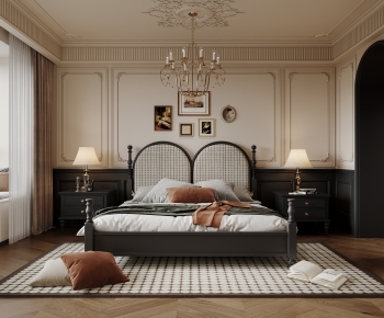French Style Retro Style Bedroom-ID:350562104