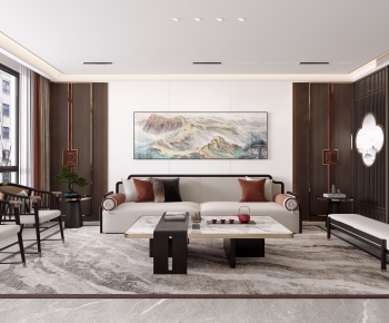 New Chinese Style A Living Room-ID:175020937