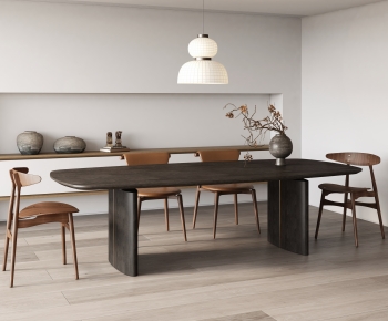 Modern Wabi-sabi Style Dining Table And Chairs-ID:736019631