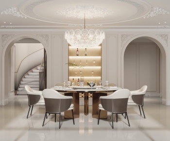 Simple European Style Dining Room-ID:989483121