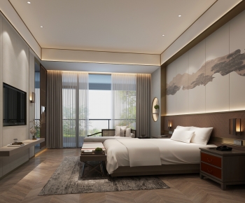New Chinese Style Bedroom-ID:789580362