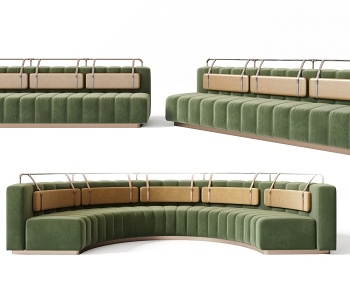 现代弧形沙发卡座组合3D模型