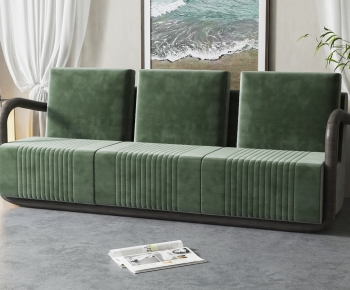 新中式绿色三人沙发-ID:530544047