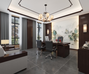 New Chinese Style Manager's Office-ID:996651899