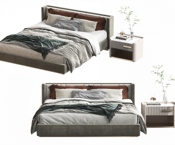 Modern Double Bed-ID:327104096