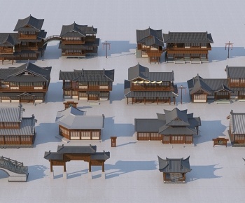 中式宋代风格古建筑3D模型