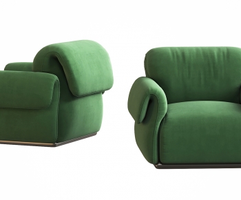 现代绿色单人沙发-ID:412592894