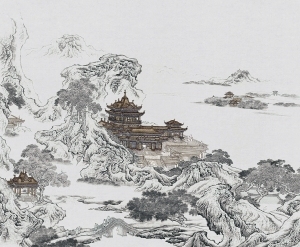 中式花鸟壁纸壁画-ID:5831872