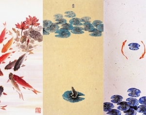 新中式荷叶荷花壁纸壁画-ID:5831983