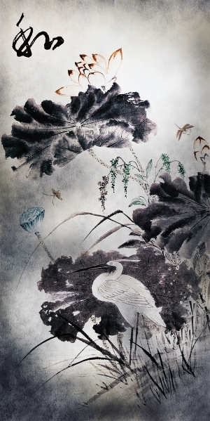 中式花鸟壁纸壁画-ID:5832034