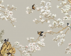中式花鸟壁纸壁画-ID:5832045