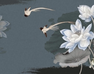 中式花鸟壁纸壁画-ID:5832061