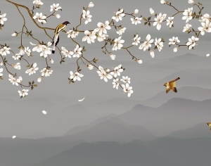 中式花鸟壁纸壁画-ID:5832064
