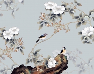 中式花鸟壁纸壁画-ID:5832067