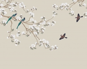 中式花鸟壁纸壁画-ID:5832075